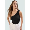 Tek Kol Kolsuz Fitted Örme Bluz Şık Tasarım Yaz İçin Premium Kalite Zarifane