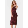 Tek Omuzlu Bodycon Midi Elbise Örme Tül Şık Tasarım Seçkin Malzeme Profesyonel Görünüm