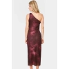 Tek Omuzlu Bodycon Midi Elbise Örme Tül Şık Tasarım Seçkin Malzeme Profesyonel Görünüm