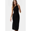 Tek Omuzlu Midi Kalem Elbise Örme Kumaş Bodycon Günlük Şık Rahat Kullanım Seçkin Malzeme
