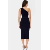Tek Omuzlu Midi Kalem Elbise Örme Kumaş Bodycon Günlük Şık Rahat Kullanım Seçkin Malzeme