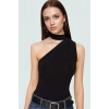 Tek Omuzlu Örme Bluz Choker Yaka Günlük Şık Tarz Özel Tasarım Rahat Ve