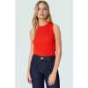 Triko Bluz Bisiklet Yaka Kolsuz Rahat Günlük Yazlık Modern Stil Seçkin Malzeme