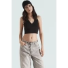 Triko Kumaş Bluz Fitted V Yaka Super Crop Kesim Şık Tasarım Yüksek Kalite Konforlu
