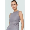 Tül Büzgülü Regular Kalıp Kolsuz Örme Bluz Yazlık Günlük Moda Özenle Seçilmiş Özel Tasarım