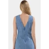 V Yaka Denim Mini Elbise Bodycon Kalıp Yazlık Rigid Dokuma %Pamuk Trend Tasarım