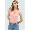 V Yaka Fitted Poliviskon Kaşkorse Bluz Günlük Stil Zarifane Tasarım Yüksek Kalite Trend