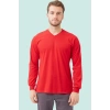 V Yaka Uzun Kollu Penye Tshirt Padus shirt Rahat Kesim Günlük İş Kullanımı İçin