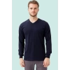 V Yaka Uzun Kollu Penye Tshirt Padus shirt Rahat Kesim Günlük İş Kullanımı İçin