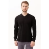 V Yaka Uzun Kollu Penye Tshirt Padus shirt Rahat Kesim Günlük İş Kullanımı İçin