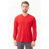 V Yaka Uzun Kollu Penye Tshirt Padus shirt Rahat Kesim Günlük İş Kullanımı İçin