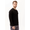 V Yaka Uzun Kollu Penye Tshirt Padus shirt Rahat Kesim Günlük İş Kullanımı İçin
