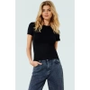 Viskon Ribana Bisiklet Yaka Fitted Bluz Günlük Kombinler İçin Rahat Kullanım Modern Stil