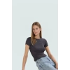 Viskon Ribana Bisiklet Yaka Fitted Bluz Günlük Kombinler İçin Rahat Kullanım Modern Stil