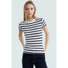 Viskon Ribana Bisiklet Yaka Fitted Bluz Günlük Kombinler İçin Rahat Kullanım Modern Stil