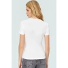 Viskon Ribana Bisiklet Yaka Fitted Bluz Günlük Kombinler İçin Rahat Kullanım Modern Stil