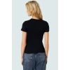 Viskon Ribana Bisiklet Yaka Fitted Bluz Günlük Kombinler İçin Rahat Kullanım Modern Stil