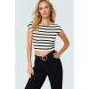 Viskon Ribana Kadın Crop Bluz Ay Kol Bisiklet Yaka Fitted Günlük Özenle Seçilmiş Seçkin Malzeme