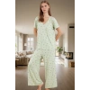 Viskon Süprem Pijama Takımı Çok Çiçek Desenli Rahat Kalıp Yüksek Kalite Kullanım