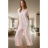 Viskon Süprem Pijama Takımı Çok Çiçek Desenli Rahat Kalıp Yüksek Kalite Kullanım