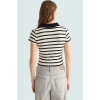 Viskoz Ribana Örme Bluz Crop Polo Yaka Fitted Rahat Kullanım Premium Kalite Modern Stil