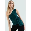 Vücuda Oturan Bluz Regular Boy Asimetrik Yaka Polyester Elastan Kumaş Kaliteli İşçilik