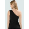 Vücuda Oturan Bluz Regular Boy Asimetrik Yaka Polyester Elastan Kumaş Kaliteli İşçilik
