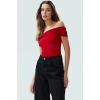 Vücuda Oturan Kısa Kollu Bluz Polyester Karışımlı Yazlık Konforlu Kesim