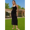Vücuda Oturan Örme Triko Maxi Elbise Yırtmaçlı Plaj Şıklığı Modern Stil Modern Stil Rahat Kullanım