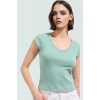 Vücuda Oturan Pamuklu Ribana Bluz Şık ve Rahat Yazlık Uzun Ömürlü Kullanım Trend Tasarım