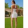 Vücudu Saran Kısa Örme Abiye Elbise Halter Yaka Tasarım Premium Kalite Modern Stil Rahat Kullanım