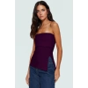 Yandan Fermuarlı Krep Örme Straplez Bluz Premium Kalite Modern Stil