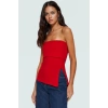 Yandan Fermuarlı Krep Örme Straplez Bluz Premium Kalite Modern Stil