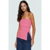 Yandan Fermuarlı Krep Örme Straplez Bluz Premium Kalite Modern Stil