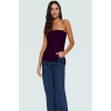 Yandan Fermuarlı Krep Örme Straplez Bluz Premium Kalite Modern Stil