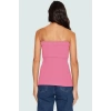 Yandan Fermuarlı Krep Örme Straplez Bluz Premium Kalite Modern Stil