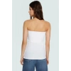 Yandan Fermuarlı Krep Örme Straplez Bluz Premium Kalite Modern Stil
