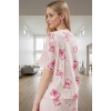 Yazlık %100 Pamuk Ayıcıklı Pijama Takımı Rahat Nefes Alan Boru Paça Şort Zarifane Tasarım