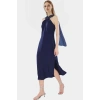 Yazlık A Kesim Maxi Elbise Halter Yaka Puantiyeli Şifon Polyester Kumaş Özenle Seçilmiş