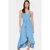 Yazlık A Line Kolsuz Maxi Elbise Aerobin Dokuma Kuşak Detayı Polyester Kumaş Trend Tasarım
