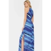 Yazlık A line Maxi Elbise Mat Saten Dokuma Polyester Halter Yaka Profesyonel Görünüm