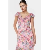 Yazlık A Line Maxi Elbise %Polyester Şifon Kumaş Çiçek Desen Profesyonel Görünüm
