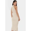 Yazlık Akrilik Midi Elbise Bodycon Kesim Polo Yaka Kemerli Konforlu Kaliteli İşçilik