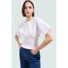 Yazlık Bisiklet Yaka Kısa Kollu Terrycotton Bluz Rahat Kullanım Zarifane Tasarım