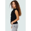 Yazlık Bluz Şık Kayık Yaka Tek Kol Krep Dokuma Görünüm Modern Stil