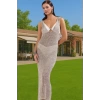 Yazlık Bodycon Triko Elbise V Yaka Maxi Plaj Stilleri Mükemmel Uyum Rahat Kullanım Şık Görünüm