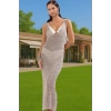 Yazlık Bodycon Triko Elbise V Yaka Maxi Plaj Stilleri Mükemmel Uyum Rahat Kullanım Şık Görünüm