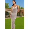 Yazlık Bodycon Triko Elbise V Yaka Maxi Plaj Stilleri Mükemmel Uyum Rahat Kullanım Şık Görünüm