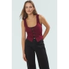 Yazlık Casual Örme Bluz Havuz Yaka Fitted Kalıp Kurdele Detay Premium Kalite Mükemmel Uyum