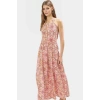 Yazlık Çiçekli A Line Halter Yaka Maxi Elbise Viskoz Kumaştan Rahat Günlük Stil Kullanım